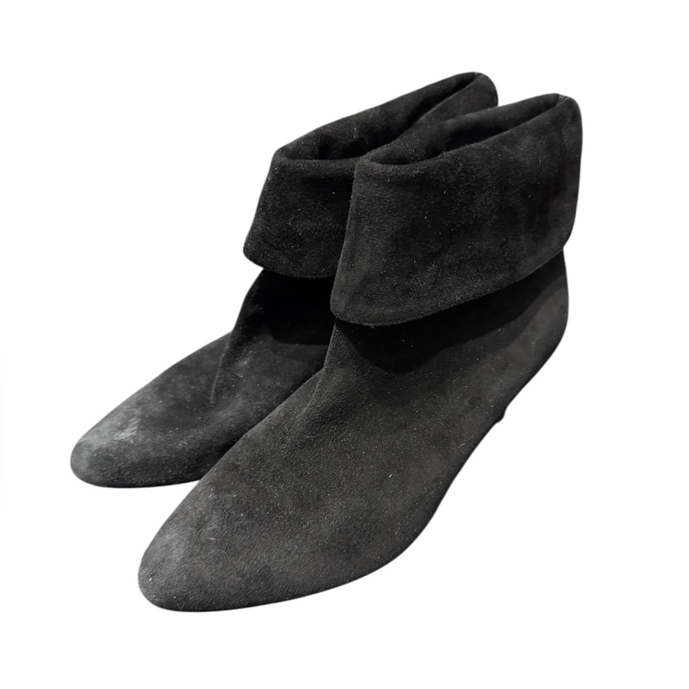Ralph Lauren Purple Label Black Suede Ankle Booties